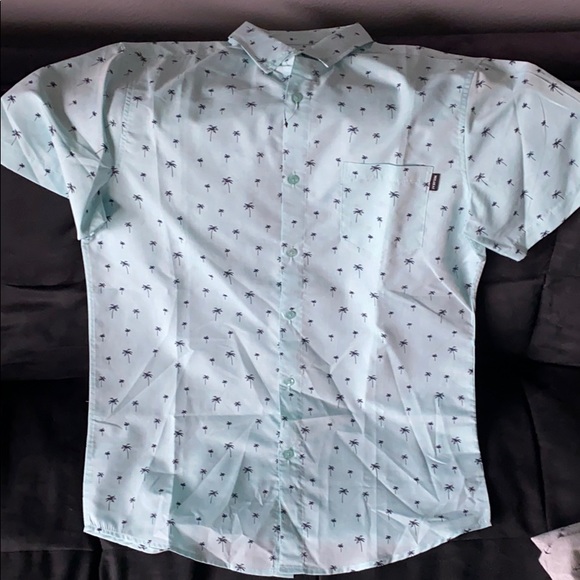 Molokai Button Up Collar Shirt In Teal - Picture 2 of 5